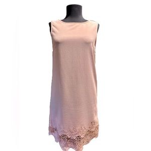 Blush Pink Shift with Laser Cutout/Scallop Detail